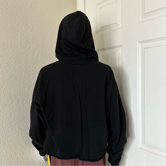 Aaliyah Hot like Fire Long Sleeve Semi Cropped Hooded Cotton Blend Sweater M - Picture 5 of 9